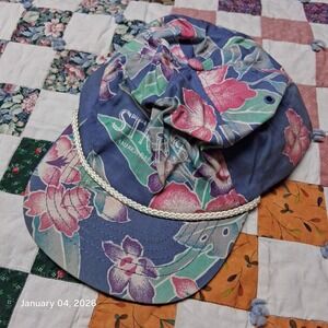 Vintage Strohs Beer Hat Floral Snapback Hat With Rope Accent Hawaiian Style
